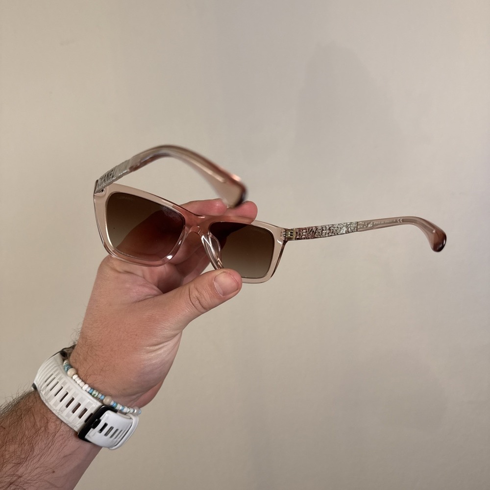 Chanel Sunglasses 5533-A c.1792/S1 Bordeaux Gold Frames w/ Pink Purple Gradient - Picture 4 of 9